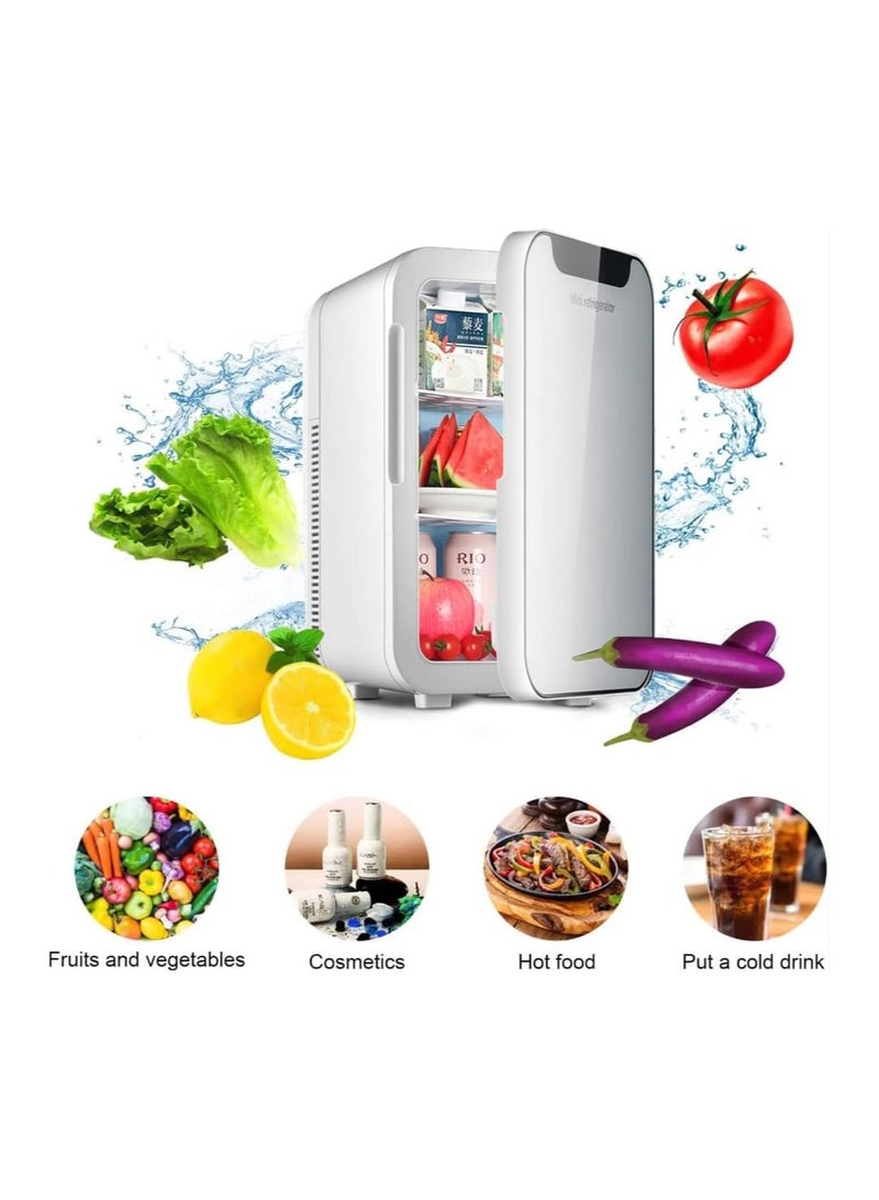 20L Mini Fridge, 24-Can Travel Refrigerator, Home Skincare Refrigerator, Portable thermoelectric cooler and warmer for office, food, drinks, skincare, and car. Ideal for home and travel