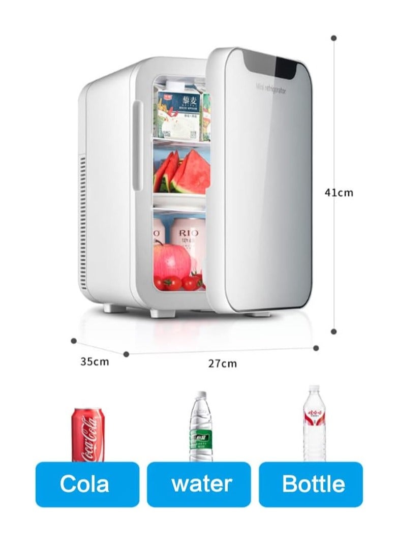 20L Mini Fridge, 24-Can Travel Refrigerator, Home Skincare Refrigerator, Portable thermoelectric cooler and warmer for office, food, drinks, skincare, and car. Ideal for home and travel