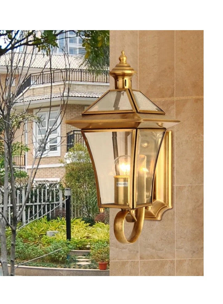 Outdoor wall Lamp waterproof Aluminum+Brass and Glass Body for Villa main Entrance Garden Wall light with E27 bulb