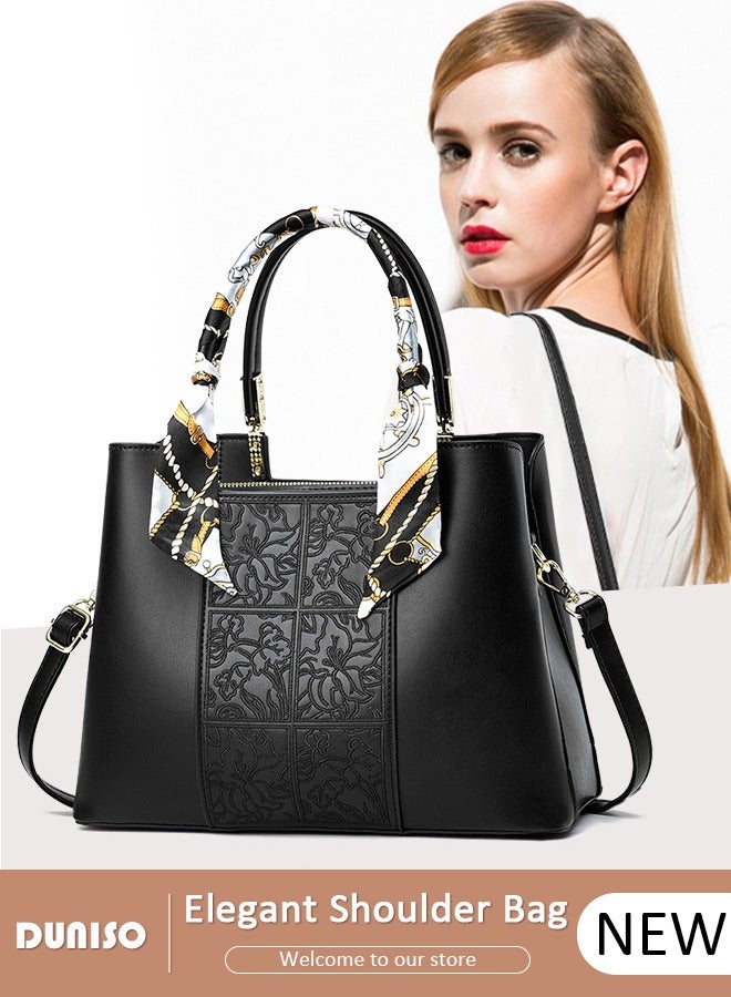 Women's Fashion Handbag Faux Leather Crossbody Bag For Women Large Capacity Tote Bags Top Handle Satchel Fashionable Travel Shoulder Bag For Ladies