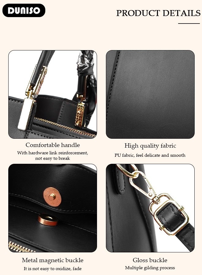 Women's Fashion Handbag Faux Leather Crossbody Bag For Women Large Capacity Tote Bags Top Handle Satchel Fashionable Travel Shoulder Bag For Ladies