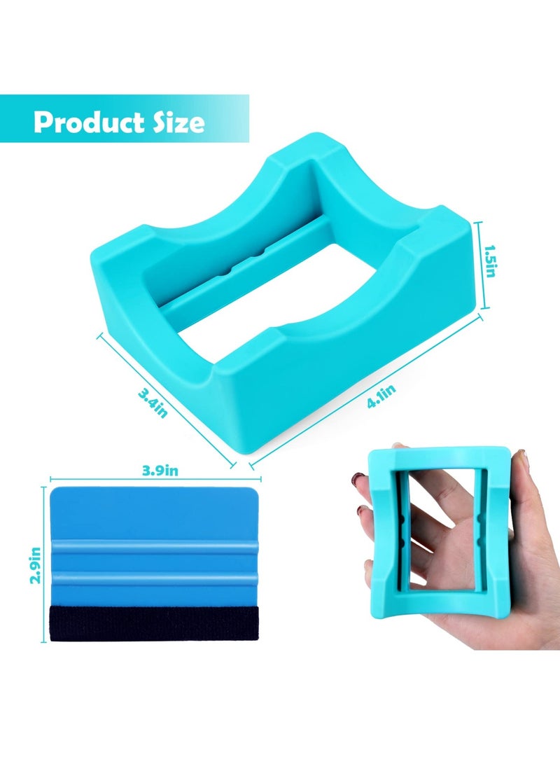 Silicone Cup Cradle for Crafting Tumbler Holder with Slot and Squeegee for Anti Skidding Display of Mugs and Bottles