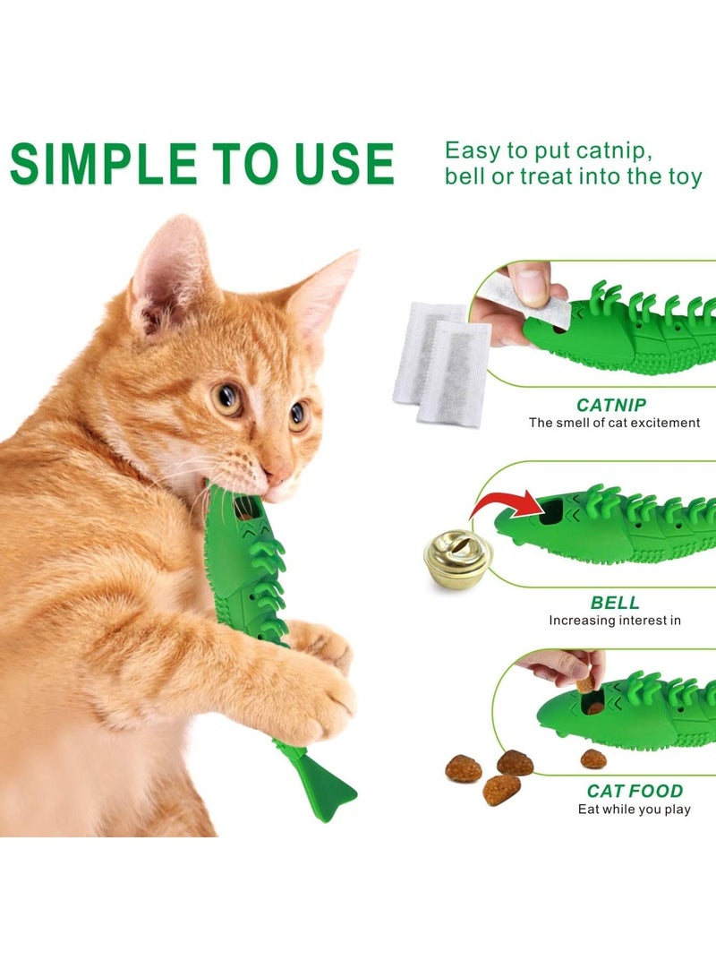 Cat Catnip Dental Toy Interactive Toothbrush Chew Treat Natural Rubber Bite Resistance Lobster Shape Toys Tooth Cleaning Durable for Pet Kitten Kitty 2 Pack