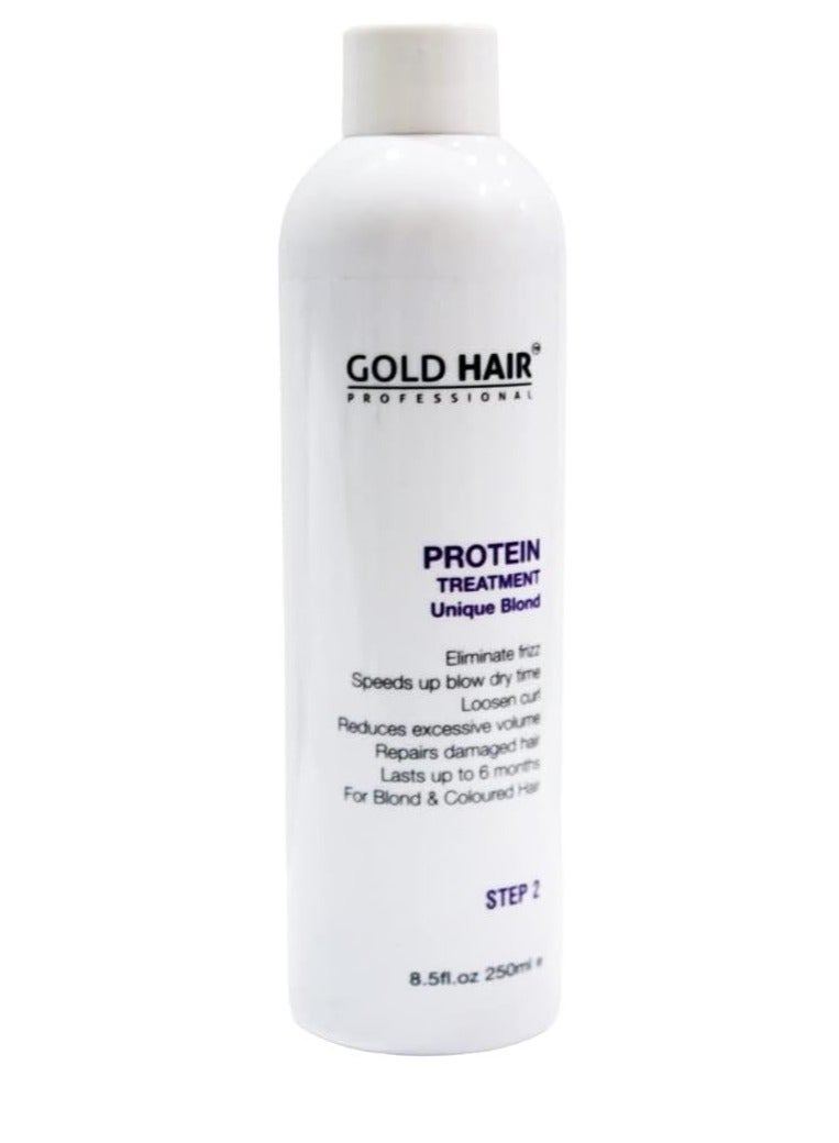 Gold Hair Protein Unique Blond 100% Eliminate Frizz - Treatment for Blond and Coloured Hair 250ml