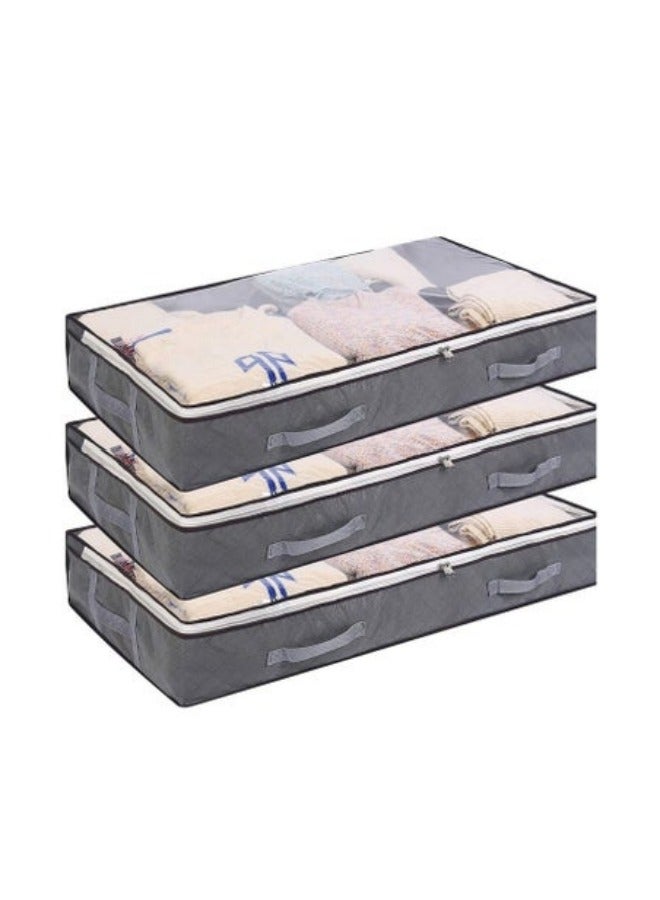 3-Piece Breathable Large Capacity Organizer Bags Storage Containers with Reinforced Handles