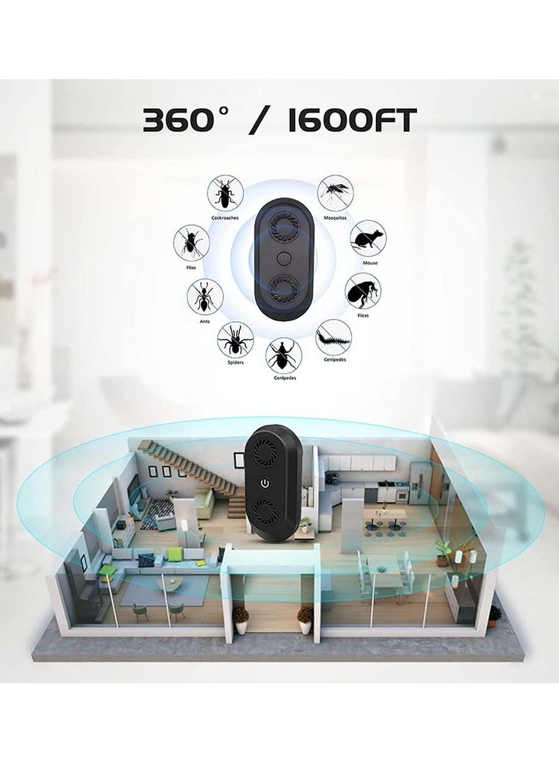 2 Pcs Ultrasonic Pest Repeller Indoor Anti Insect Plug in Control Electronic Moths Repellent Against