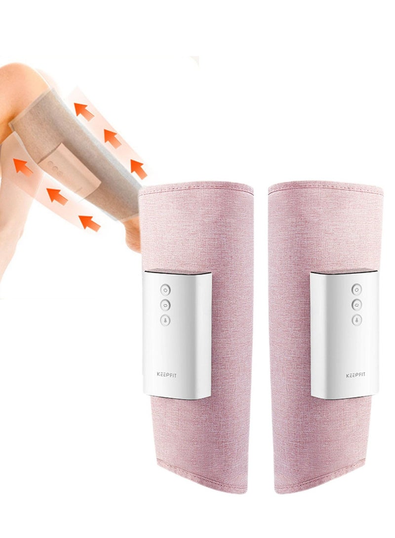 Portable Rechargeable Cordless Leg Massager for Pain Relief and Muscle Relaxation, Featuring Heat and Massage for Calves, Feet, and Knees (Pink, 1 Pair)