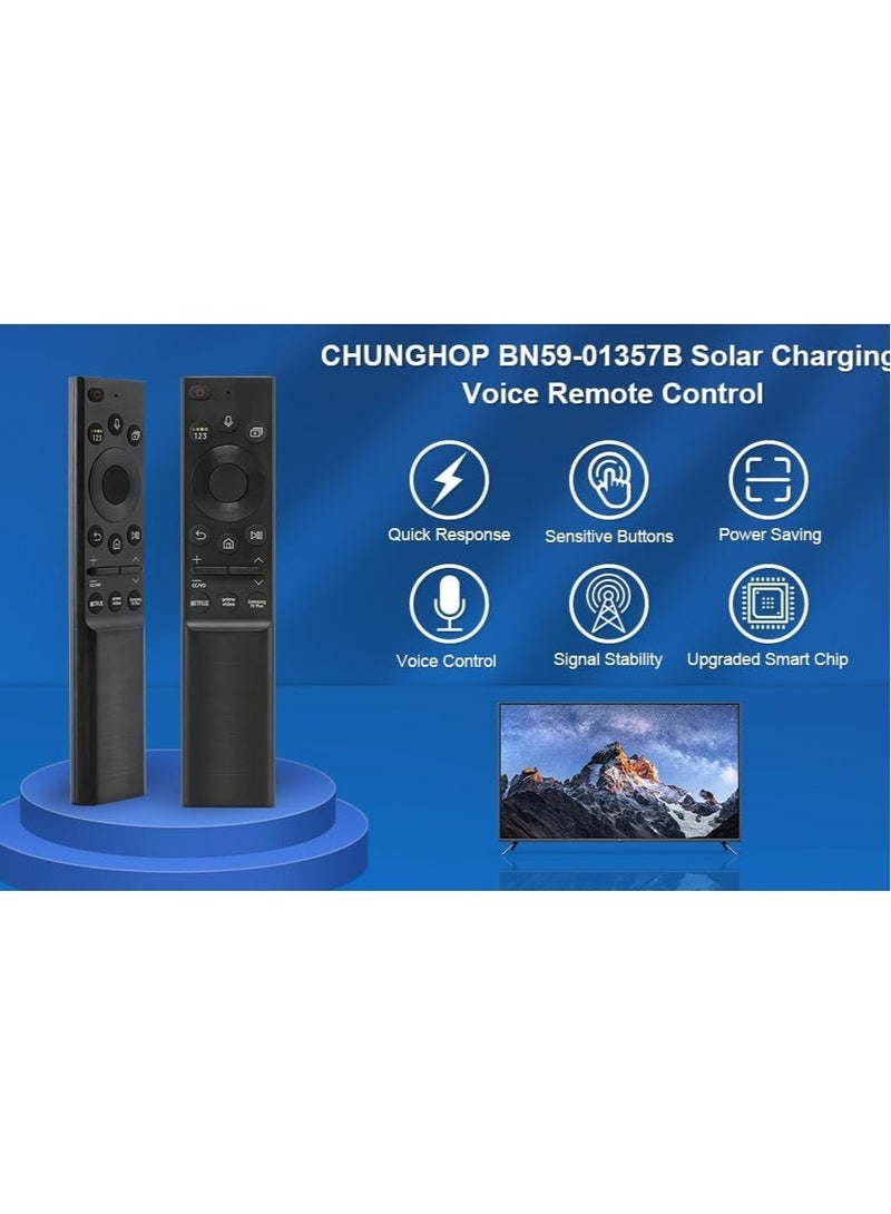 A remote control with voice control, a modern version that runs on solar energy BN59-01357