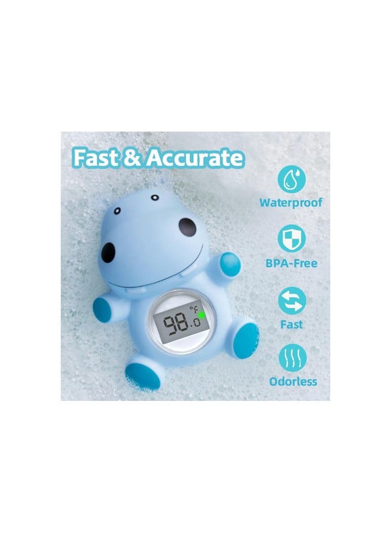 Baby Bath Thermometer for Newborns, Floating Hippo Water Temperature Monitor for Toddlers, Essential Bathing Tool for Safe Bathing, Perfect Gift for Moms and Kids.