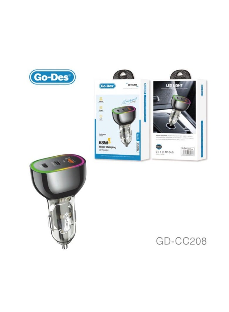 How about: “GD-CC208 Ultra-Fast 68W Car Charger – High-Speed Charging for Your Vehicle”?