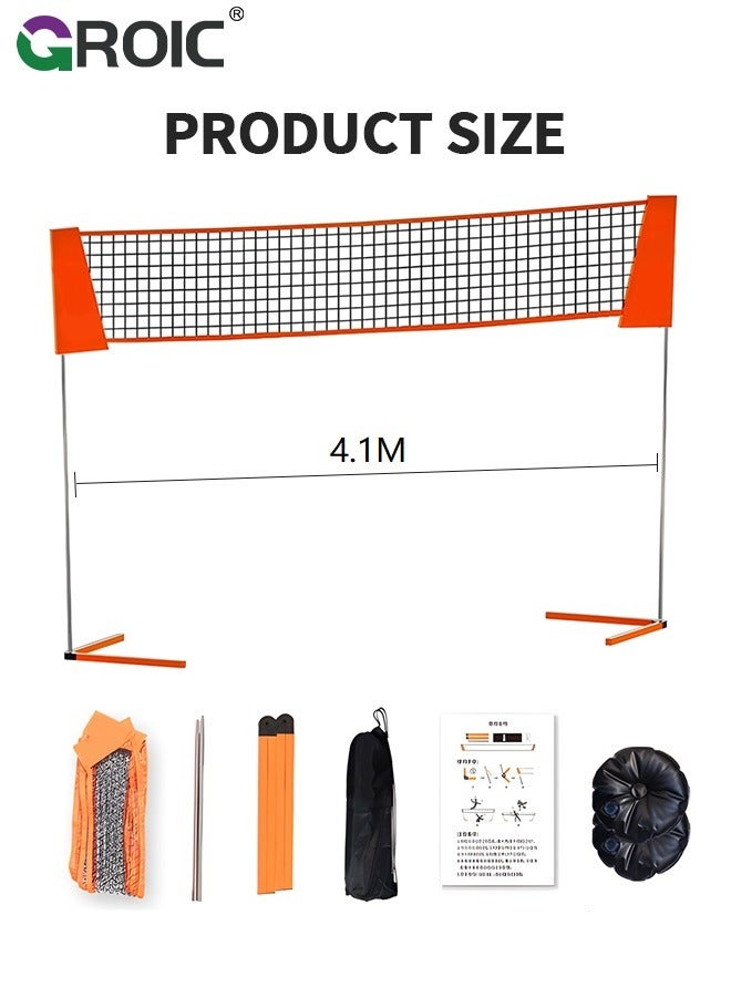 13.5*5.3 FT Badminton Net Portable Badminton Tennis Net, Adjustable Height Pickleball Net Volleyball Net with Carrying Bag for Backyard, Beach Badminton Net, Practice for Outdoor Backyard Beach