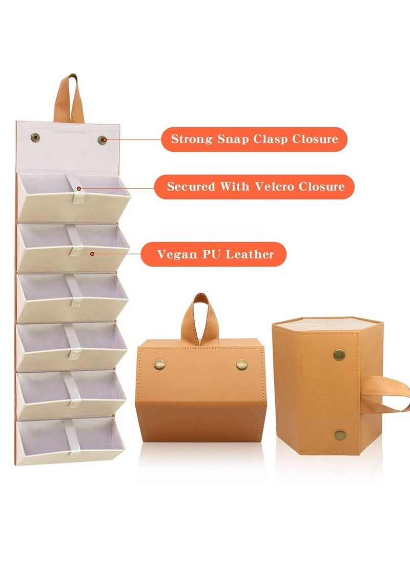 Sunglass Eyeglass Organizer Collector 6 Slot PU Eyeglasses Storage Case Box Multiple Hanging Eyewear Display