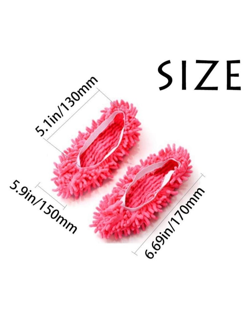 Mop Slippers Shoes 5 Pairs Microfiber Cleaning House Mop Slippers Floor Cleaning Tools Shoe Cover Soft Washable Reusable Microfiber Foot Socks Floor Cleaning Tools Shoe Cover