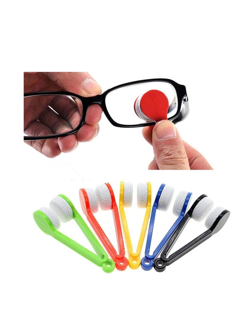 Microfiber Spectacles Cleaner Brush Cleaning Tool for Sun Glasses Eyeglass Mini brush,Cleaning Clip (10 PCS,5 Colors)