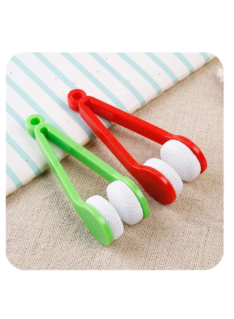 Microfiber Spectacles Cleaner Brush Cleaning Tool for Sun Glasses Eyeglass Mini brush,Cleaning Clip (10 PCS,5 Colors)