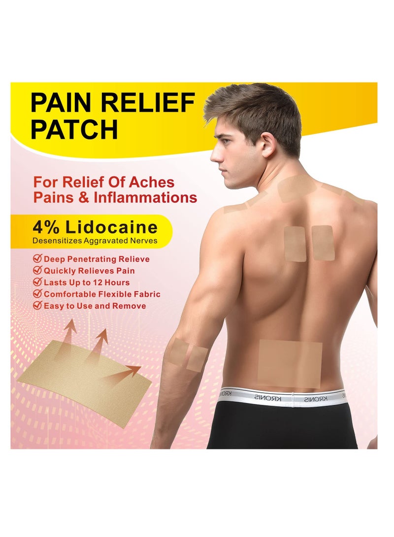 18PCS Heat Relief Patches with 3 Sizes for Targeted Pain Management 12 Hour Relief Stretchable Adhesive Pads for Arthritis Back Neck Shoulder Knee