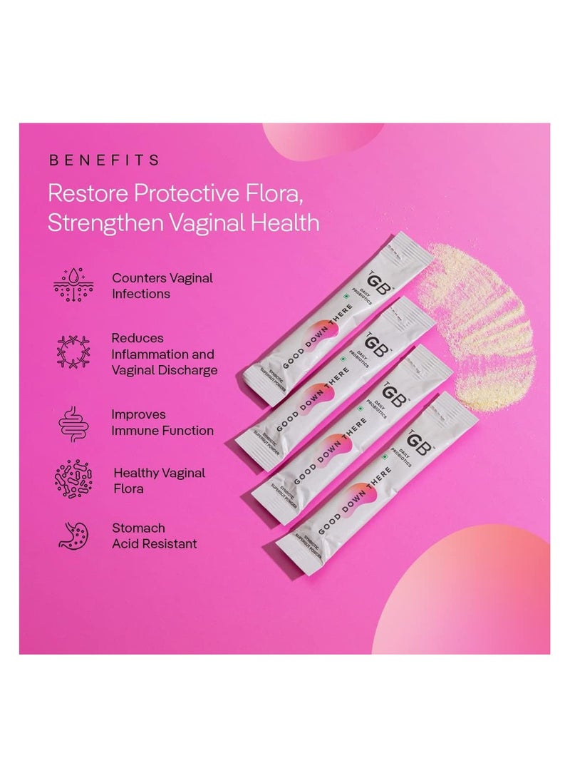 Good Down There SuperGut Powder for Women Pre And Probiotic Supplement that Helps Reduce UTIs 2.5 Billion CFU of Clinically Proven Strains - 15 Days Pack