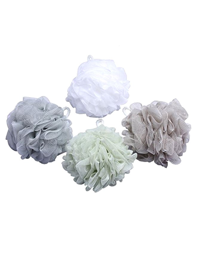 Pack Of 4 Pouf Loofahs Mesh Bath Sponge Multicolour