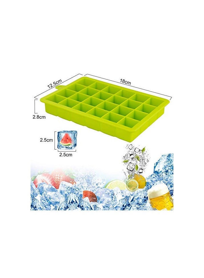 ice Cube Trays 3 Pack, Top1Shop Silicone Ice Tray with Removable Lid Easy-Release Flexible Ice Cube Molds 24 Cubes