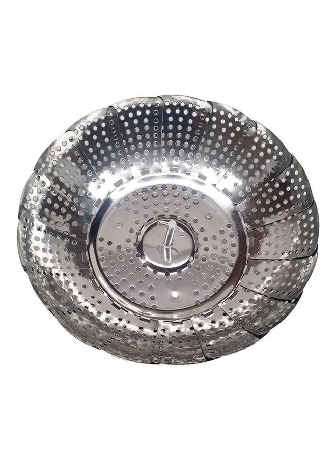 Folding Stainless Steel Vegetable Steamer Basket Silver 9inch