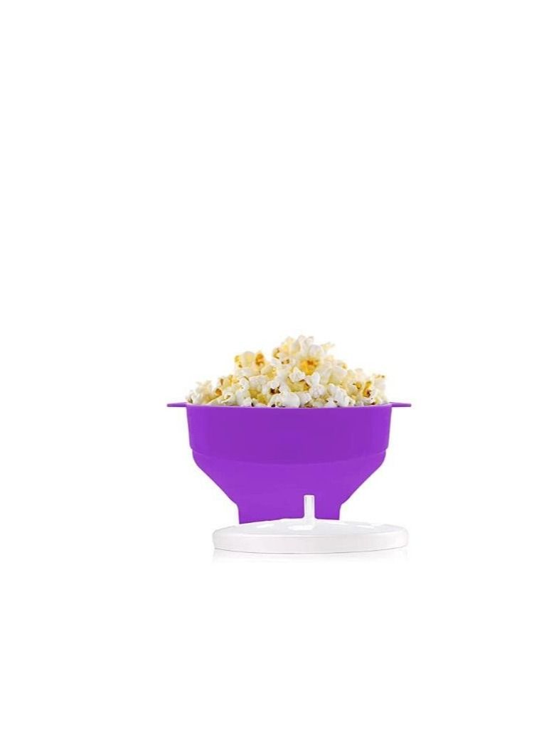 Silicone Microwave Popcorn Popper with Lid for Home Microwave Popcorn Makers with Handles Collapsible Popcorn Bowl