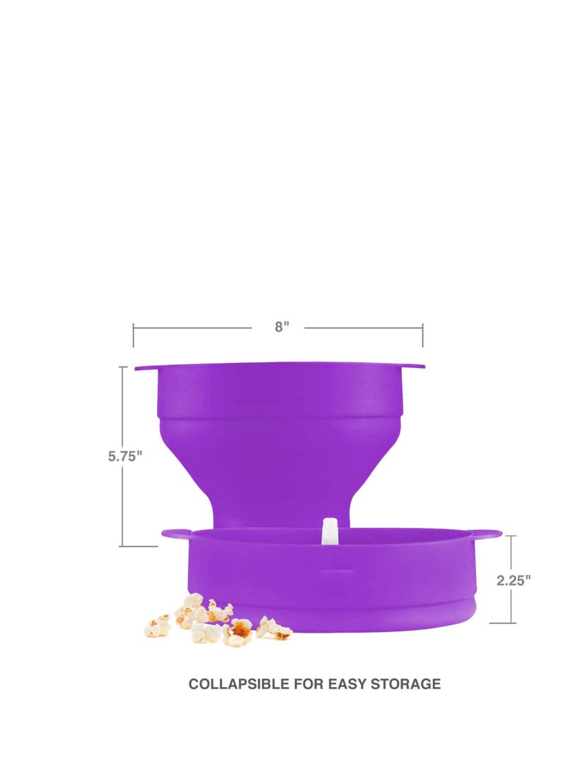 Silicone Microwave Popcorn Popper with Lid for Home Microwave Popcorn Makers with Handles Collapsible Popcorn Bowl