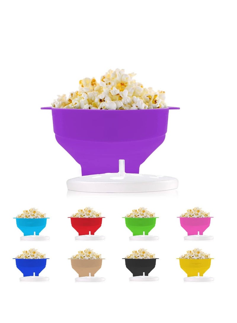 Silicone Microwave Popcorn Popper with Lid for Home Microwave Popcorn Makers with Handles Collapsible Popcorn Bowl