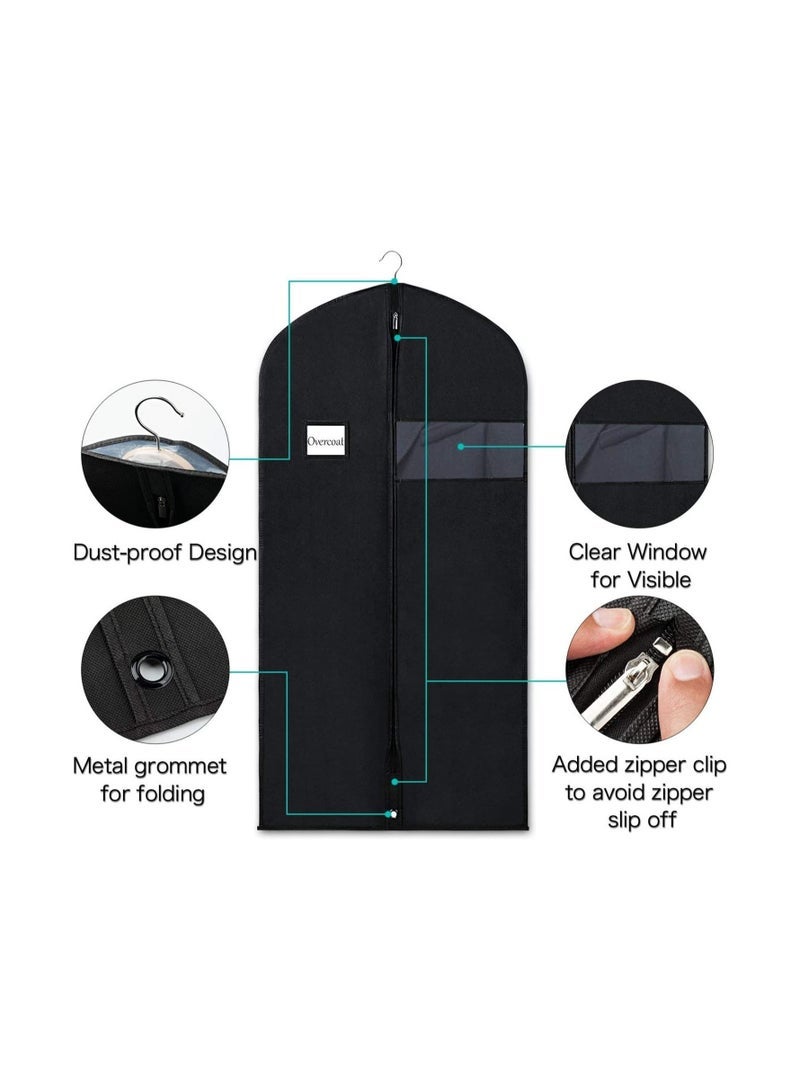 4 Pcs Closet Garment Bag Clothes Cover Set with Clear Window and ID Card Holder