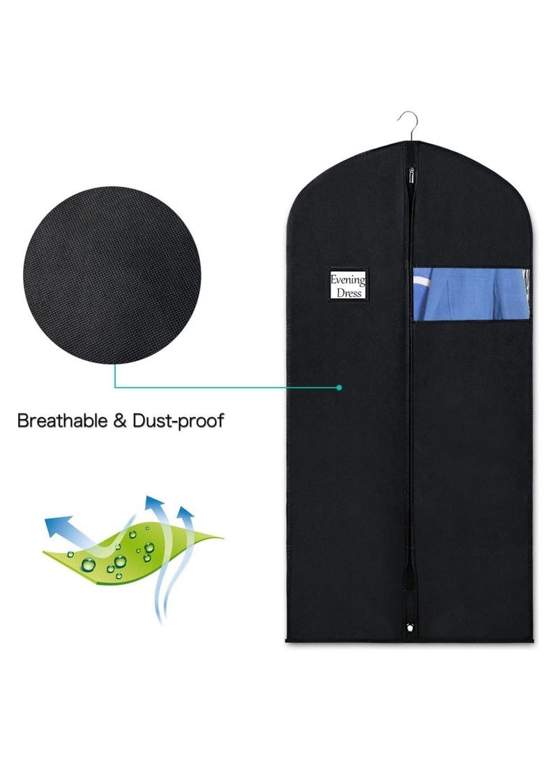 4 Pcs Closet Garment Bag Clothes Cover Set with Clear Window and ID Card Holder