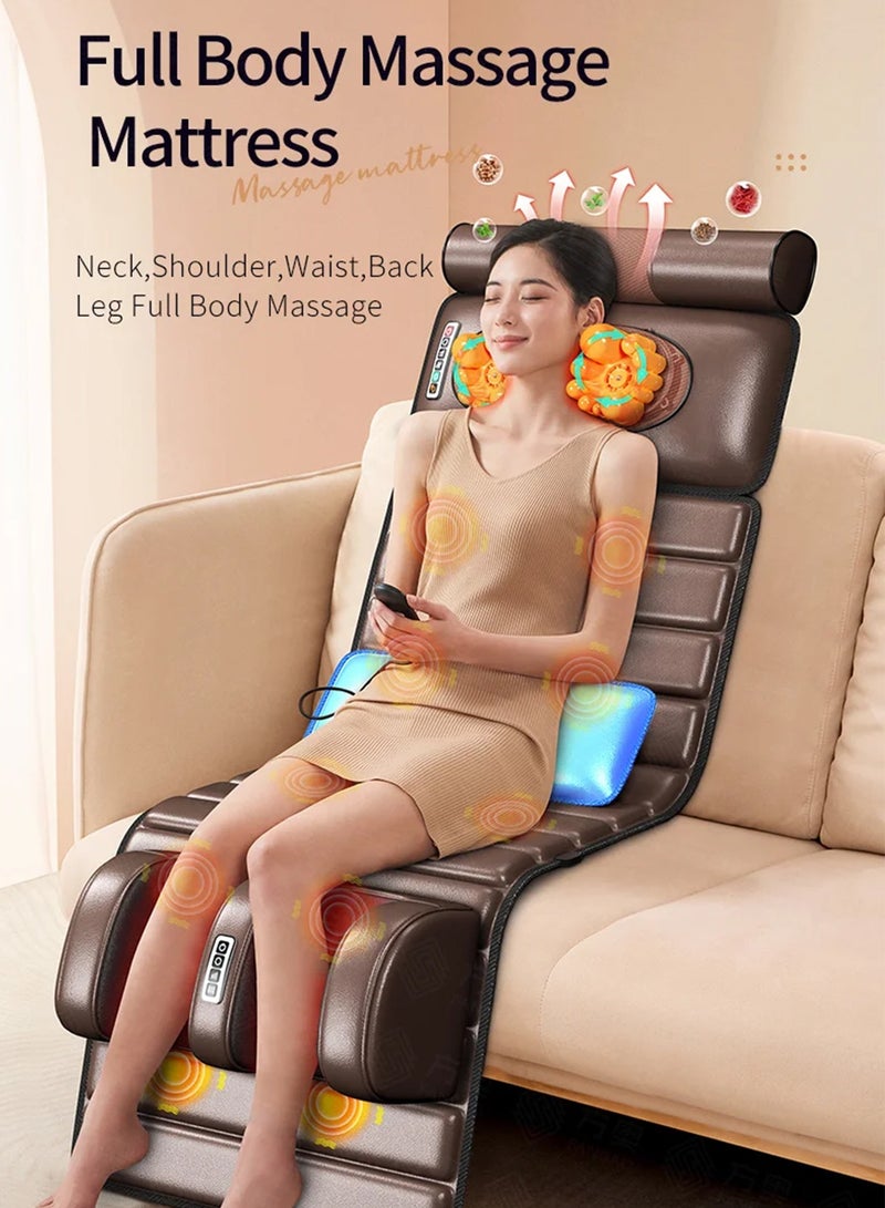 Multifunctional Home Massage Mattress Cervical Spine Waist Back Massager Body Electric Massage Pad Cushion Heating Cushion