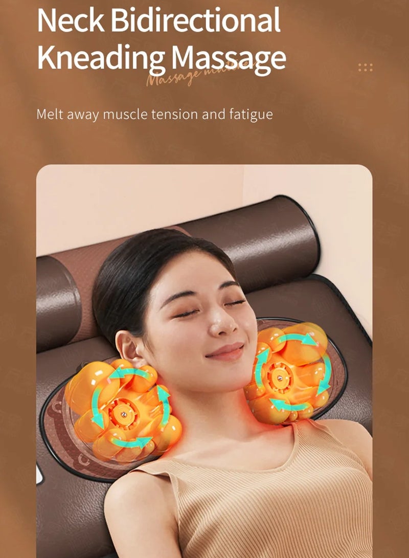 Multifunctional Home Massage Mattress Cervical Spine Waist Back Massager Body Electric Massage Pad Cushion Heating Cushion