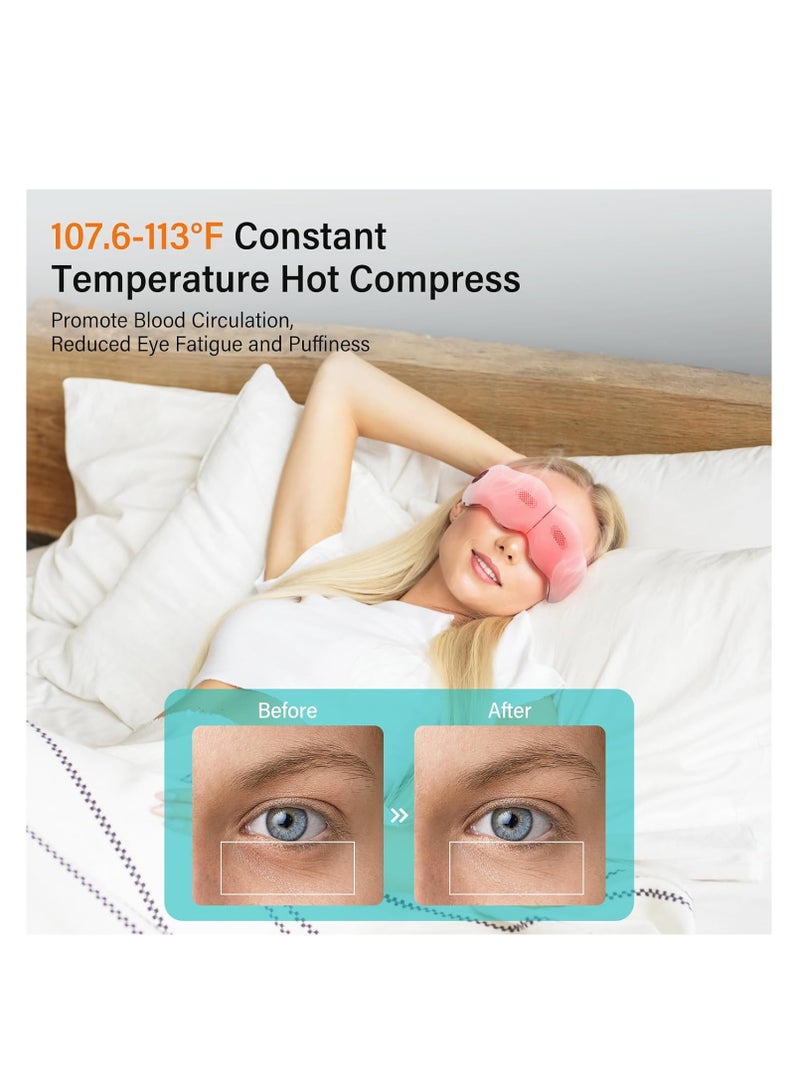 Heated Eye Massager with Music for Migraines, Perfect Gift for Men and Women, Sleep Improvement Eye Mask, Reduces Dark Circles and Puffiness, Silent Mode, Ideal for Relaxation.