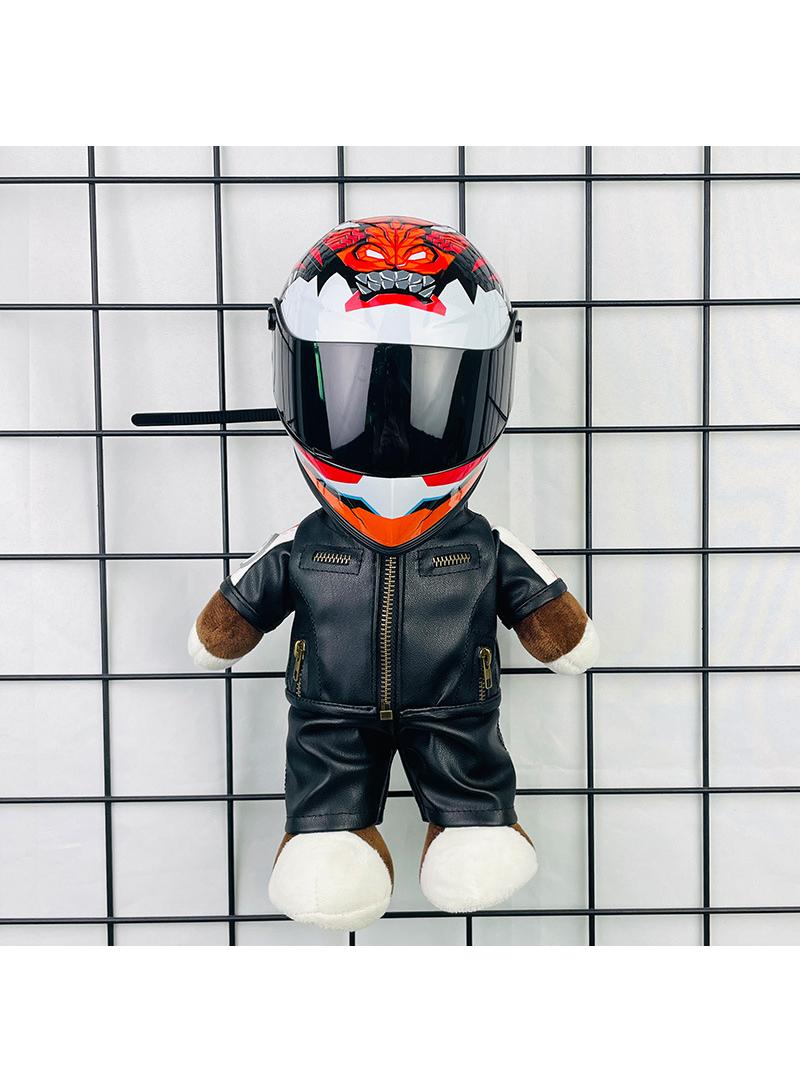 Mini Style Full Face Plush Toy Helmet Motorcycle Lover’s Small Racing Crash Helmet Souvenir Ornament Desk Decorator Motorsport Fans Gift 30cm