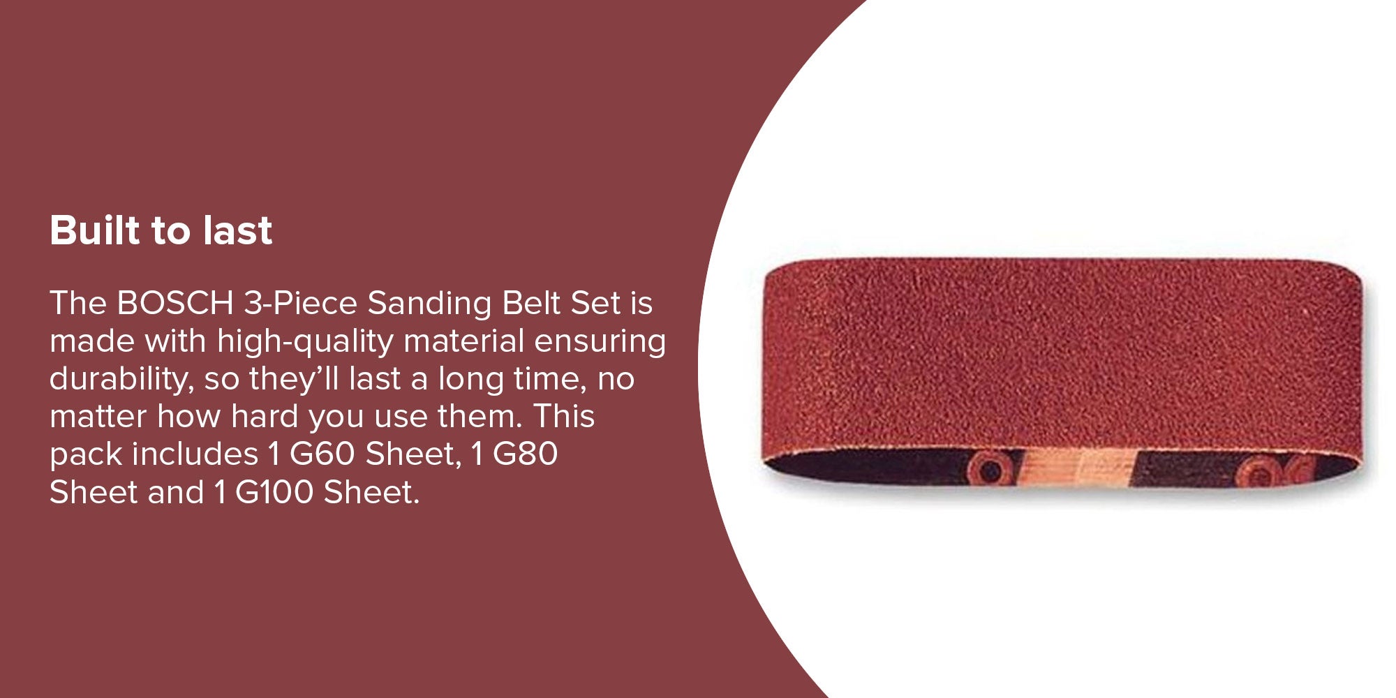 3-Piece Sanding Belt Set Maroon