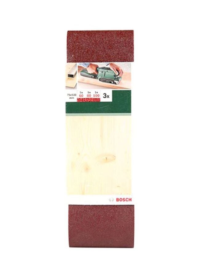 3-Piece Sanding Belt Set Maroon