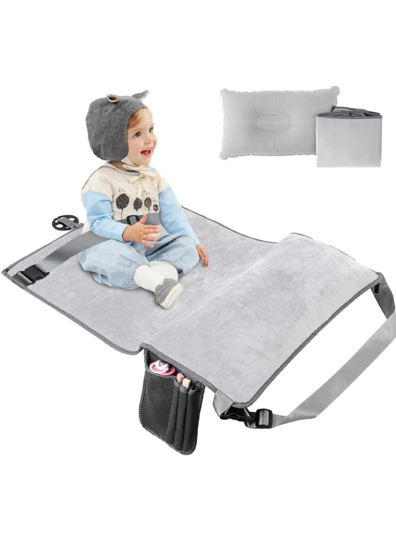 Toddler Airplane Travel Bed Kids Airplane Seat Extender Travel Seat Inflatable Airplane Foot Rest Portable Airplane Travel Bed