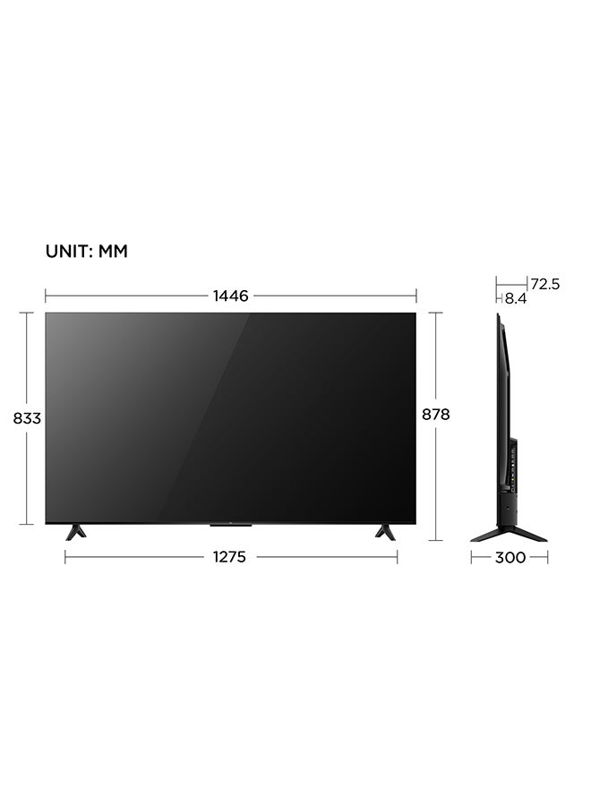 65 Inch 4K LED HDR 10 UHD Dynamic Color Enhancement Metallic Bezel-less Google TV, 60HZ, Built in receiver,  (2024) - 65V6B Brushed Titanium