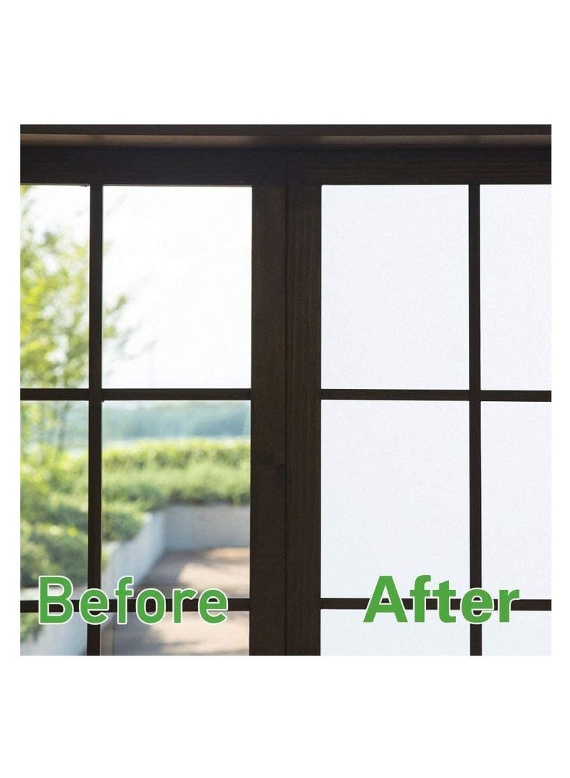 Etched Privacy Window Film - Frosted Glass Look - Static Cling Non-Adhesive Window Frost Film - Perfect for Home and Office - White - Size: 23.6 x 78.7 inches