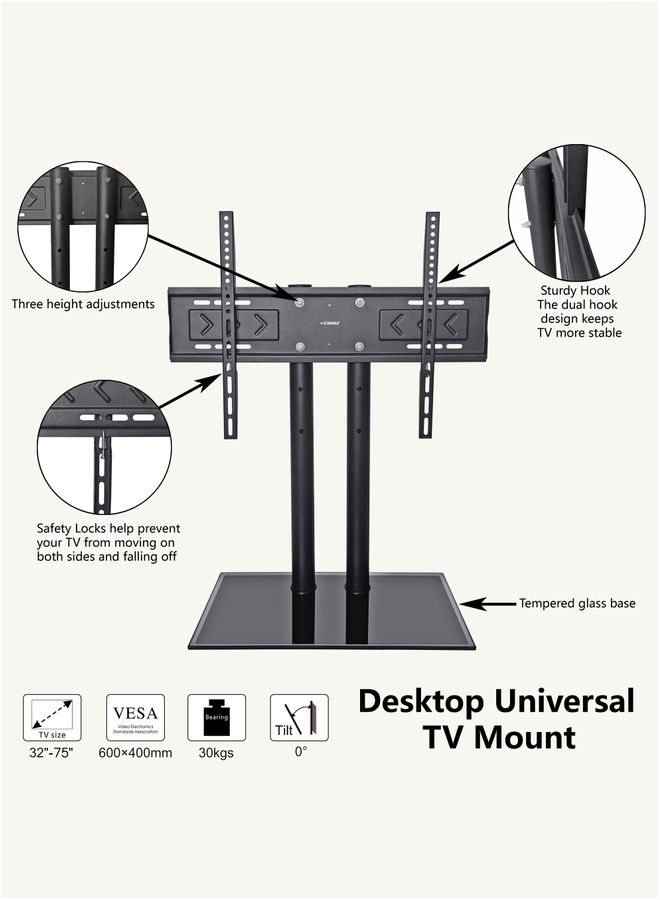 Desktop Universal And High Quality TV Stand Fits Most 32-75 Inch Plasma/LCD TV Screens