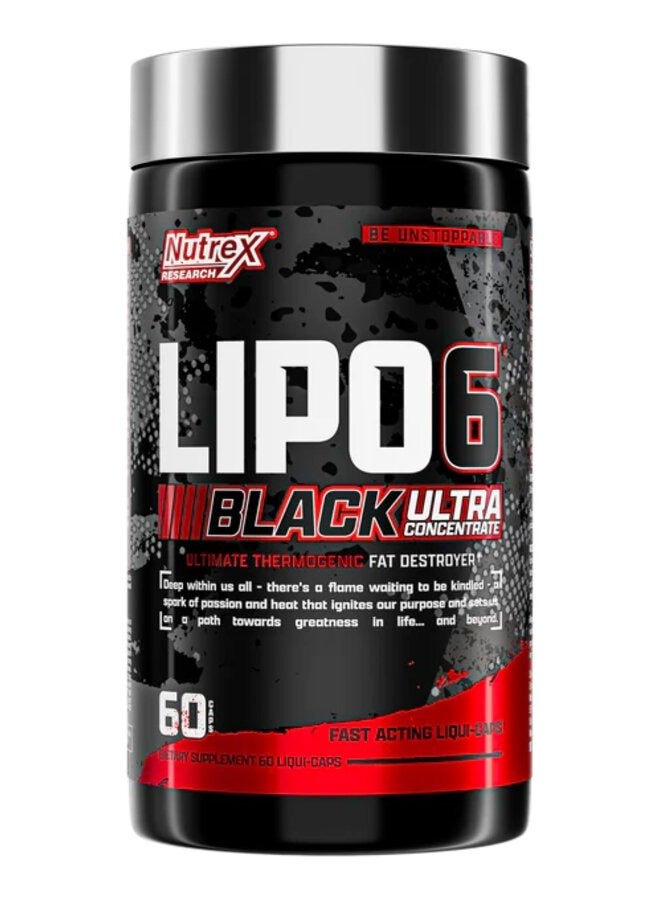 Nutrex, Lipo 6 Black, Fat Burner, 60 Caps, 60 Servings