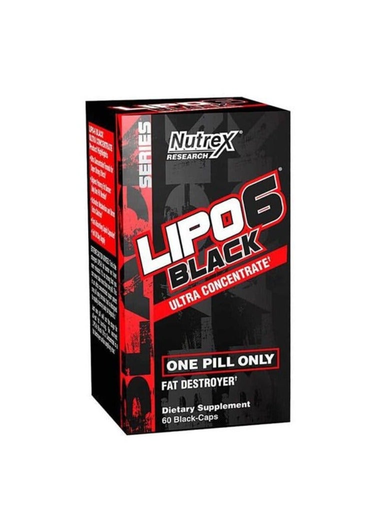 Nutrex, Lipo 6 Black, Fat Burner, 60 Caps, 60 Servings