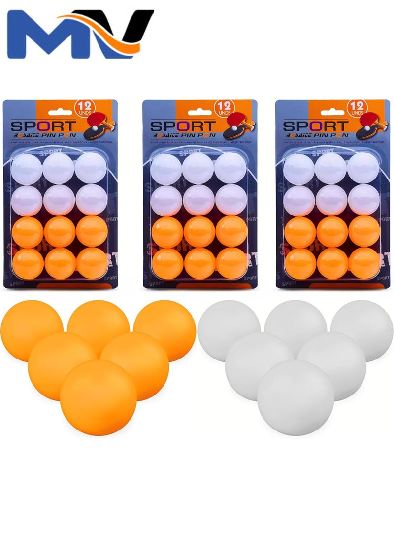 36pcs Ping Pong Balls Training Table Tennis Balls High Performance ABS Training Balls Ultimate Durability for Indoor Outdoor Ping Pong Tables Orange & White