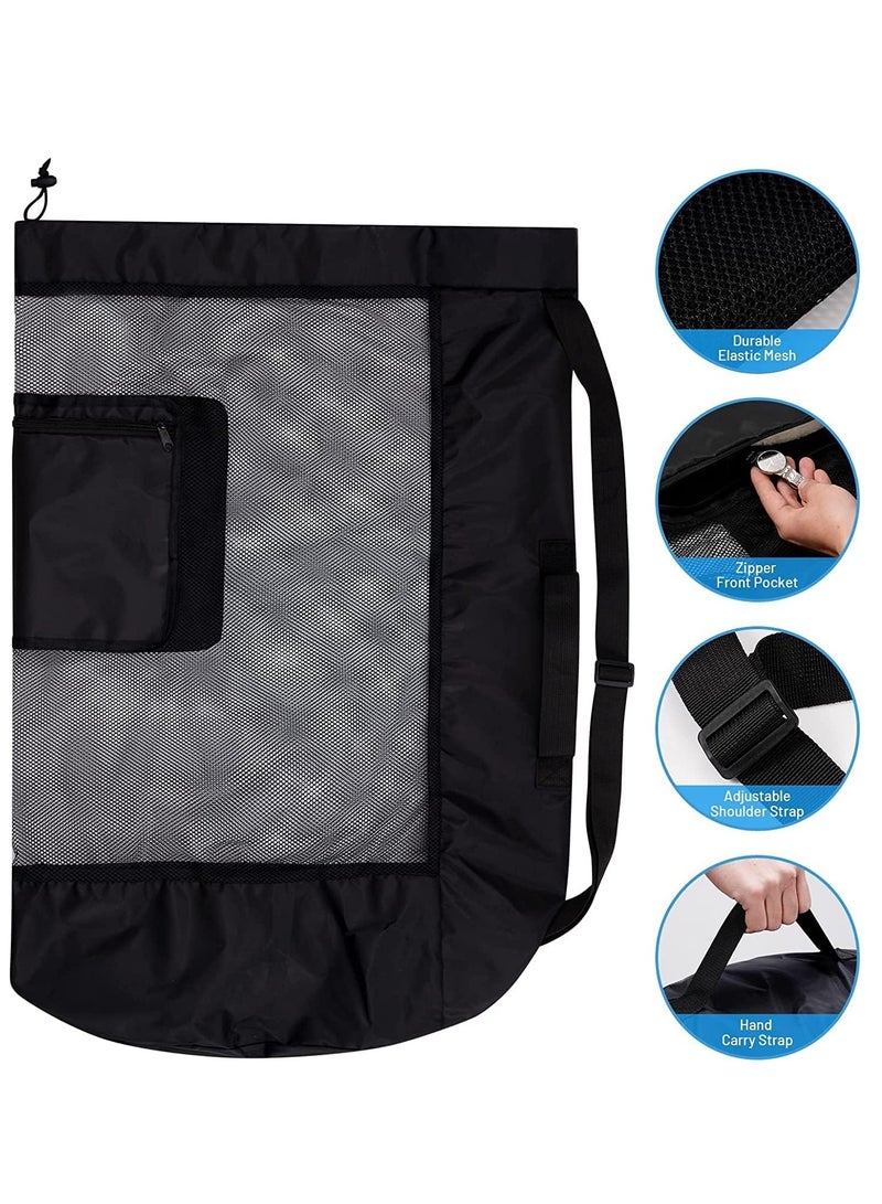 Mesh Bag for Ball, Waterproof Extra Large Duffel Bag Heavy Duty Net Ball Shoulder Bag, Durable Mesh Drawstring Bag Gym Sports Equipment Bag Large Mesh Net Bag