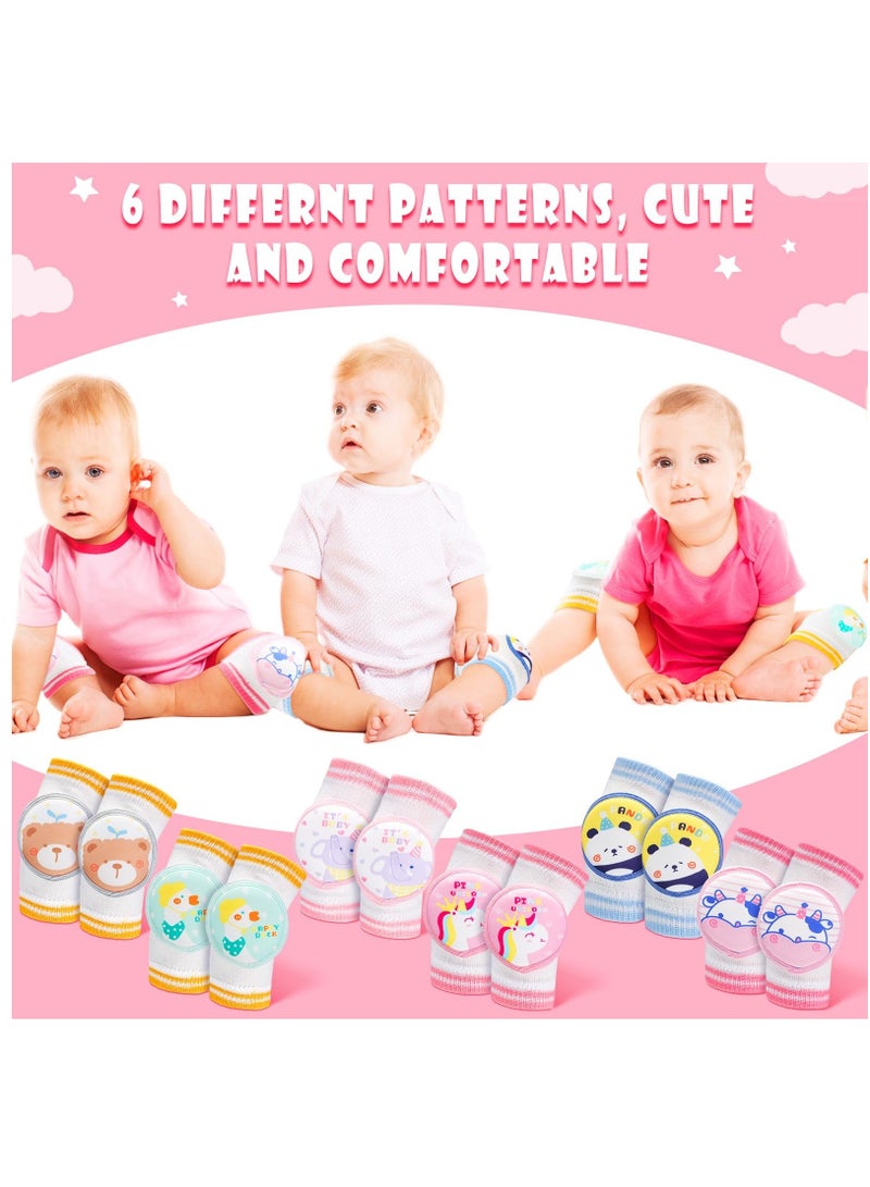 6 Pairs of Breathable Anti Slip Baby Knee Pads for Crawling Suitable for Boys and Girls Ages 0 to 3