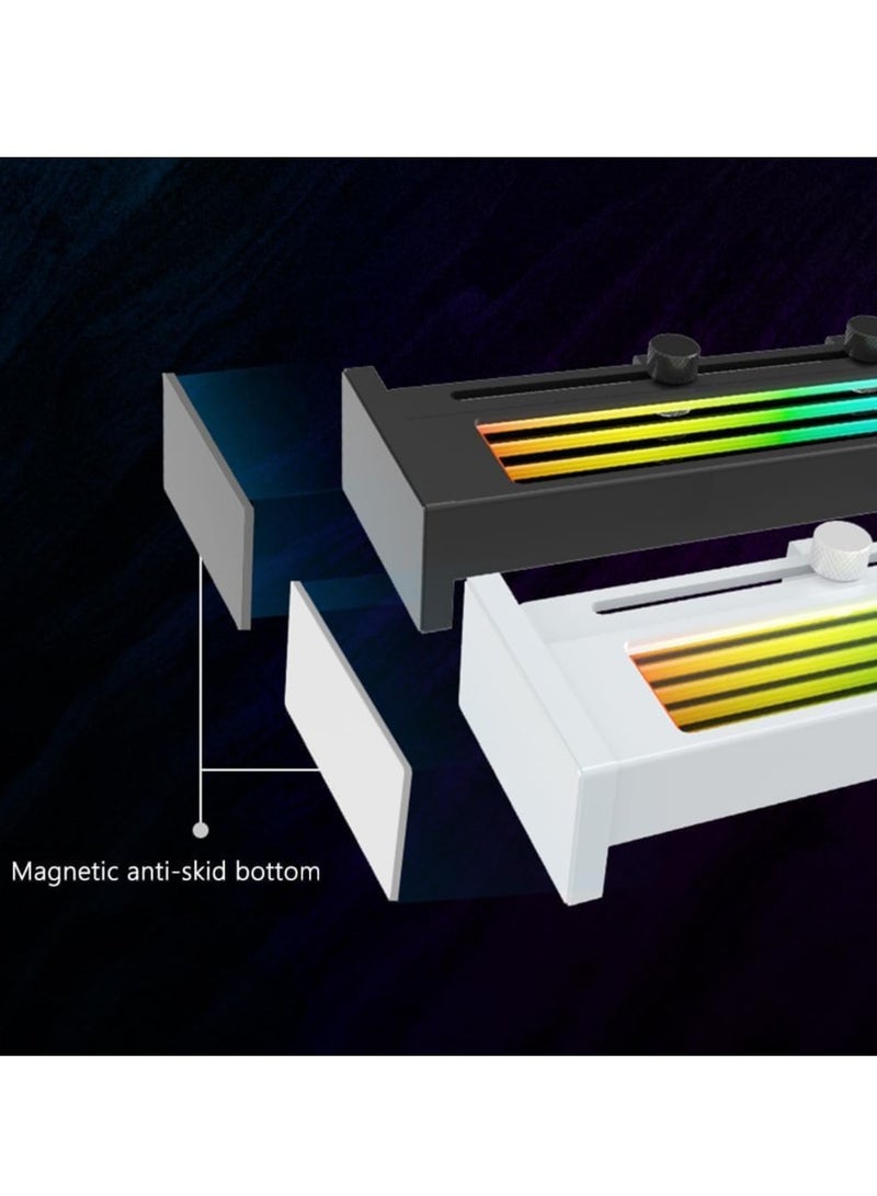 Adjustable ARGB GPU Stand with Magnetic Base, 5V 3PIN Anti-Sag Bracket for Graphics Cards, Anti-Skid Display Card Support Rack for Computer Graphics Processing Unit Accessories (Black)