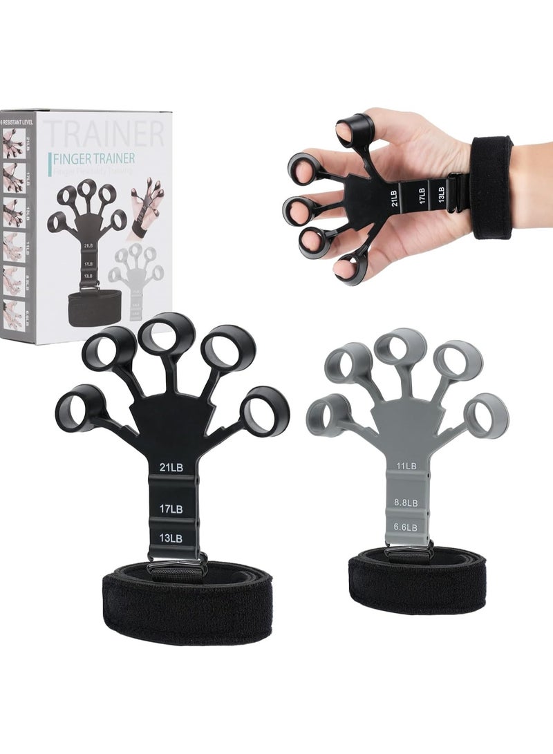 Grip Strength Trainer Gripster 2Pcs Hand Gripper Strengthener 6 Gear Strength Adjustment Used To Exercise Finger Strength Flexibility And Physical Recovery Of Hands Forearm Strengthener