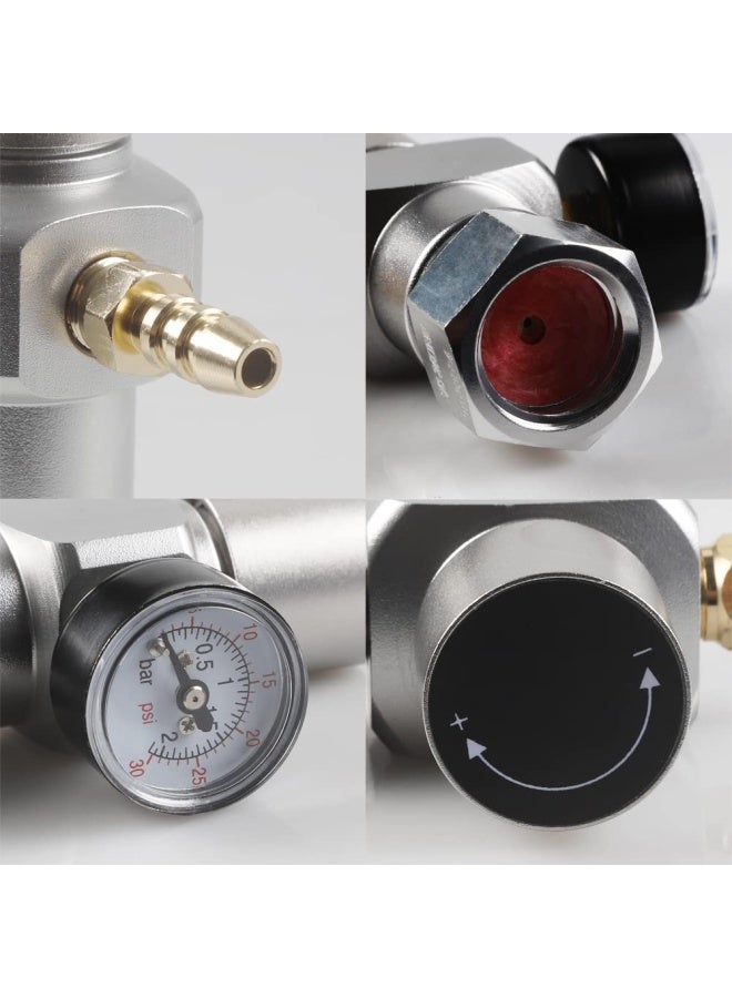 2 In 1 Mini Co2 Gas Regulator Soda Pressure Gauge Mini Gas Regulator With Soda Adapter 3 8In To Tr214 For Wine Soda Making By Luckeg