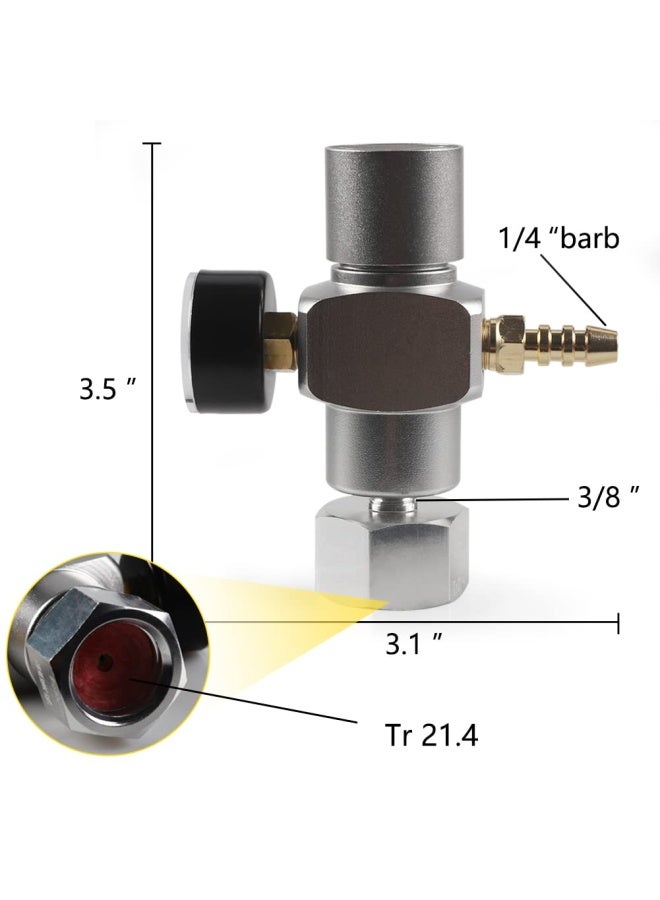 2 In 1 Mini Co2 Gas Regulator Soda Pressure Gauge Mini Gas Regulator With Soda Adapter 3 8In To Tr214 For Wine Soda Making By Luckeg