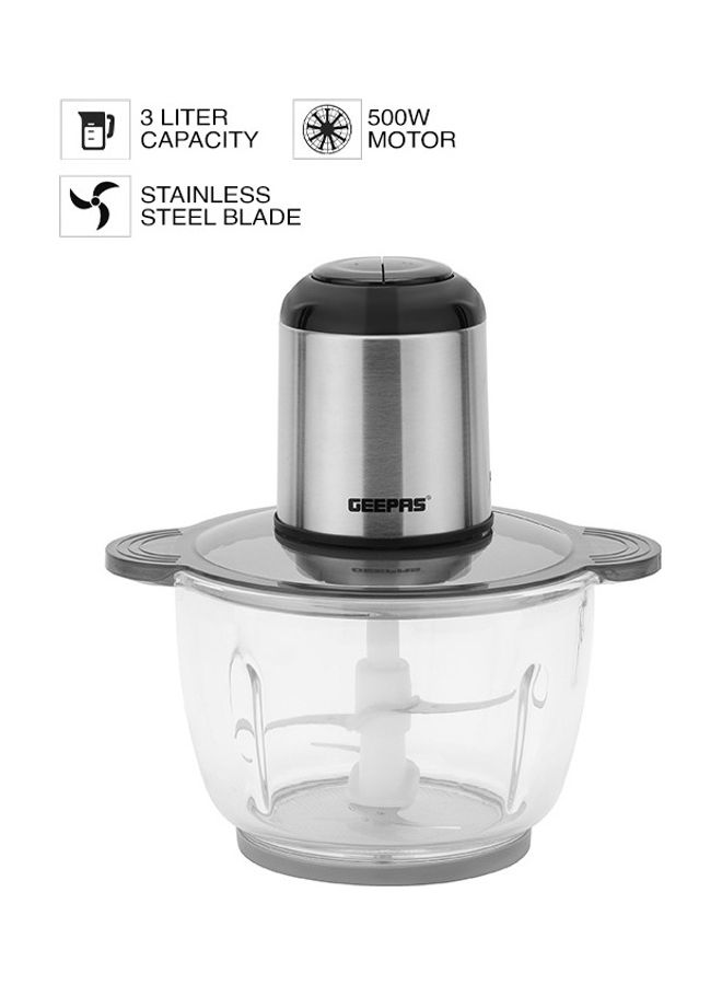 Multi Chopper With Glass Bowl 3 L 500 W GMC42024 Black/Silver