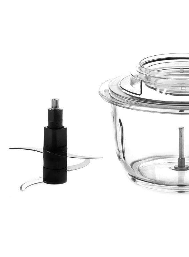 Multi Chopper (Mini Food Processor) 1.2L Glass Jar Bowl, 4 Stainless Steel Blades, Adjustable Speed 1.2 L 400 W GMC42014UK Silver